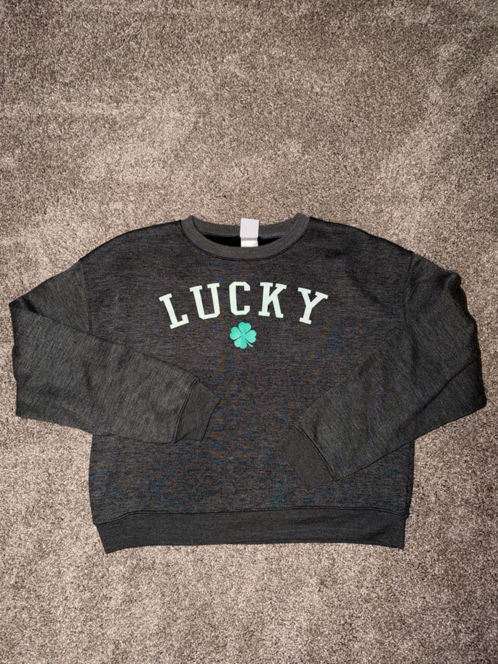 Modern Lux Dark Gray “Lucky” Crewneck Sweatshirt 🍀‎